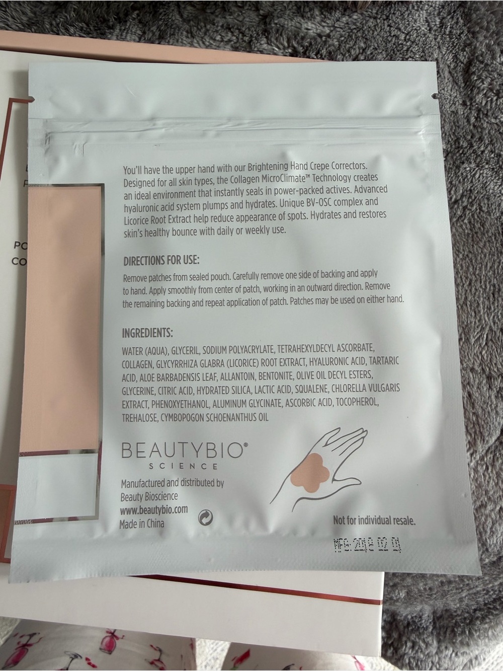 BeautyBio Upper Hand Brightening Hand Crepe Correctors 8 Pairs NIB - Picture 5 of 5